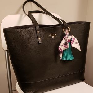 Leather tote bag